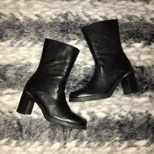 Black Leather Tommy Hilfiger Boots